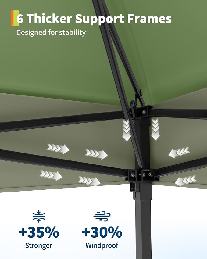 Canopy Tent 12x12 ft, Pop Up Gazebo One-Push Setup - Image 6