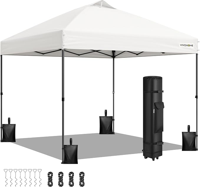 VIVOHOME 8x8ft Pop Up Canopy Tent One Push Setup Outdoor Portable Shelter Tent by VIVOHOME