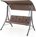 Tangkula 3 Person Porch Swing, Outdoor Swing by TANGKULA