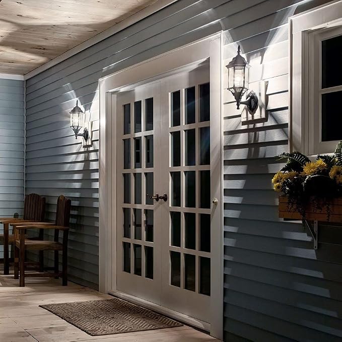 Kichler Chesapeake 17" Outdoor Wall Light in Black, 1-Light Exterior Porch Light - Image 7