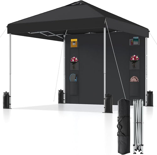 10x10 Pop Up Canopy with Sidewalls, Instant Heavy Duty Canopy Tent by SANWAY