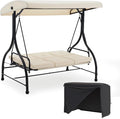 U-MAX Porch Swing with Cover, Patio Swing with Adjustable Backrest&Canopy 3 by U-MAX