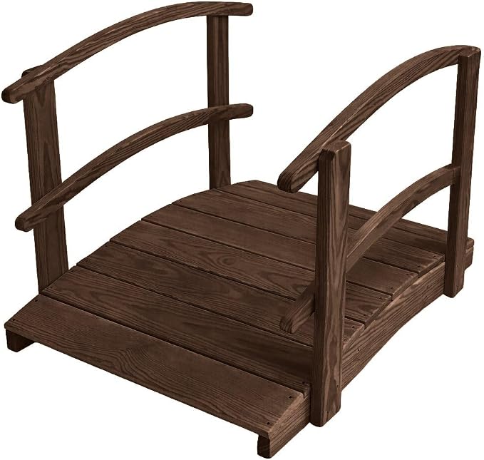 4 FT Walnut Amish Made Garden Bridge by Unknown