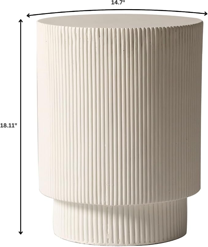 LeisureMod Modern Side Table Round Fiberstone Top Accent End Table - Image 3