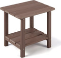 Adirondack Outdoor Side Table, 2-Tier Sturdy Patio End Table Weather Resistant by Apolimi