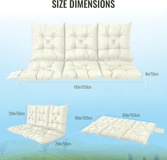 NACATIN 3 Seat Cushion for Outdoor Swing - Image 3