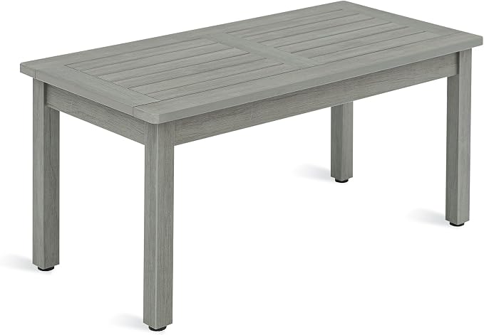 LUE BONA Outdoor Coffee Table Rectangle, HDPS Patio Coffee Tables by LUEBONA