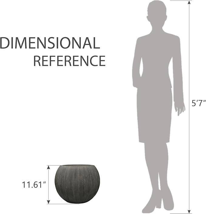 11.8" H X 14.5" D Round Plastic Planter - Image 5