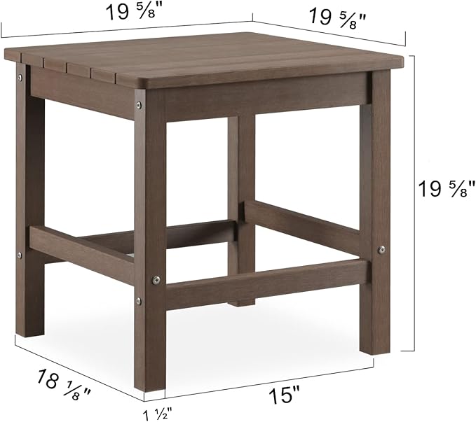 Psilvam Oversized Outdoor Side Table, 19.68" Poly Lumber Adirondack Side Table - Image 3