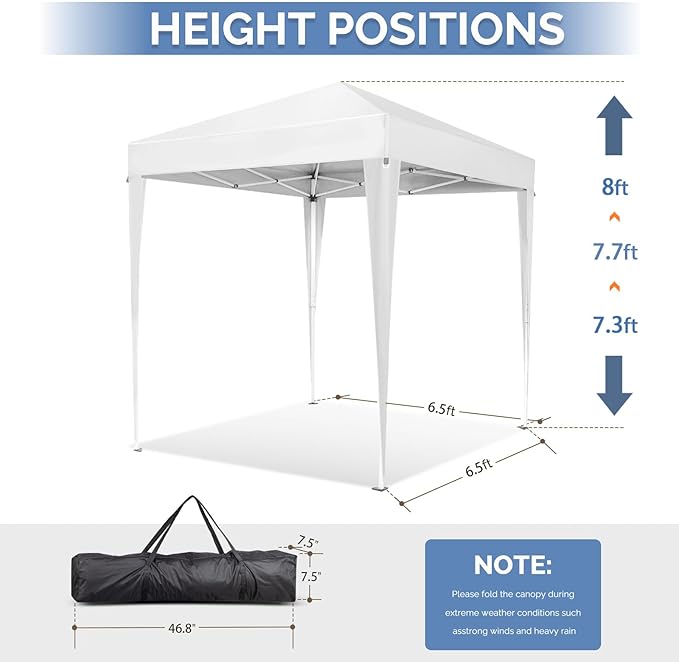VINGLI Pop Up Canopy Tent with Sidewalls, Outdoor Gazebo Canopy Tent, Patio - Image 3