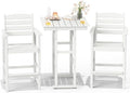 FOOWIN 3 Piece Outdoor Bar Height Table and Chairs, All Weather HDPE Patio Bar by FOOWINOUTDOORSHOW