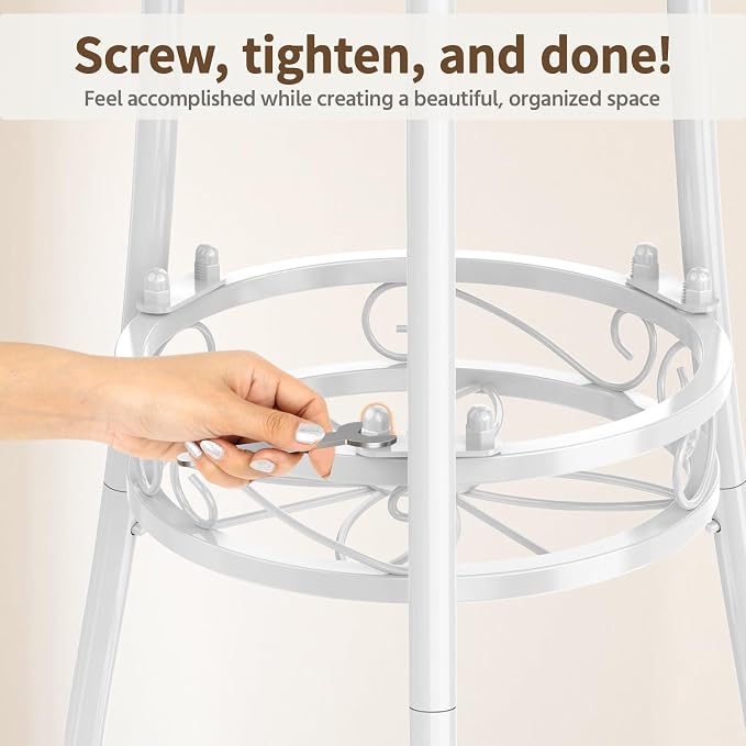 LASZOLA 3 Tier White Metal Plant Stand - Image 7