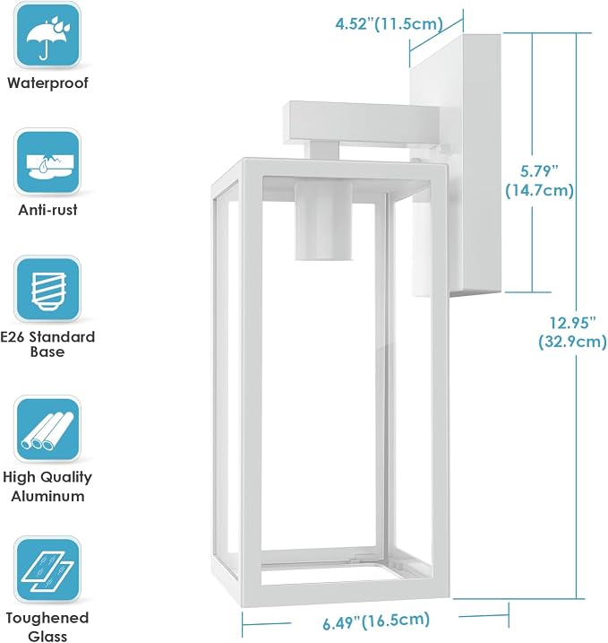 MAXvolador Outdoor Wall Lantern, Exterior Waterproof Wall Sconce Light Fixture - Image 7