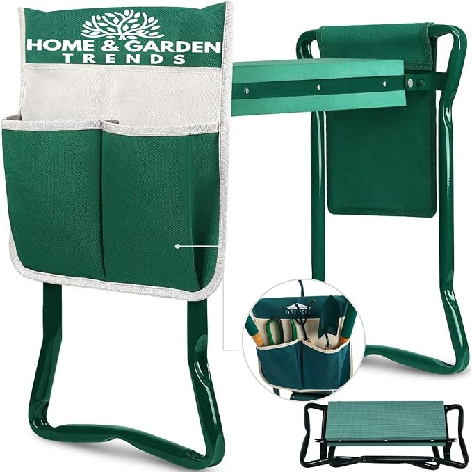 Garden Kneeler and Seat, Foldable Garden Stool Heavy Duty Gardening Bench by HomeGardenTrends