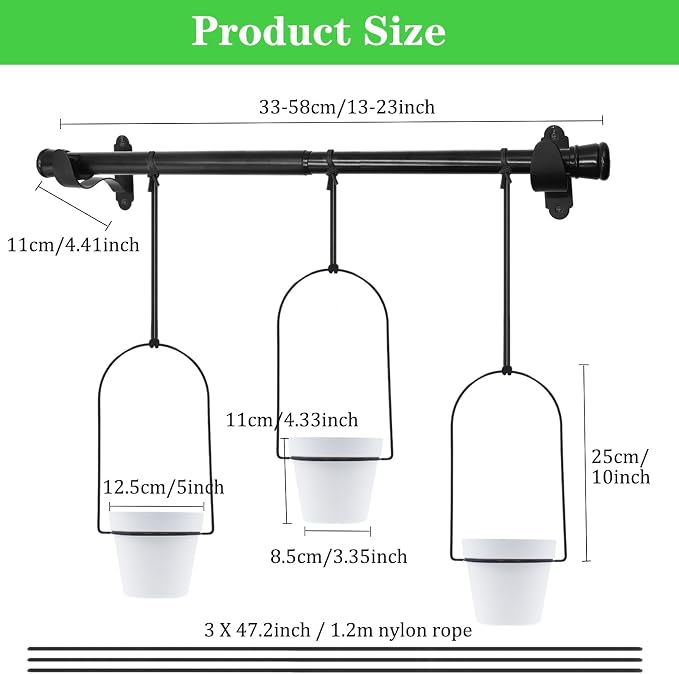 DOUBFIVSY Hanging Planters for Indoor Plants Plant Hanger, Adjustable Hanging - Image 2