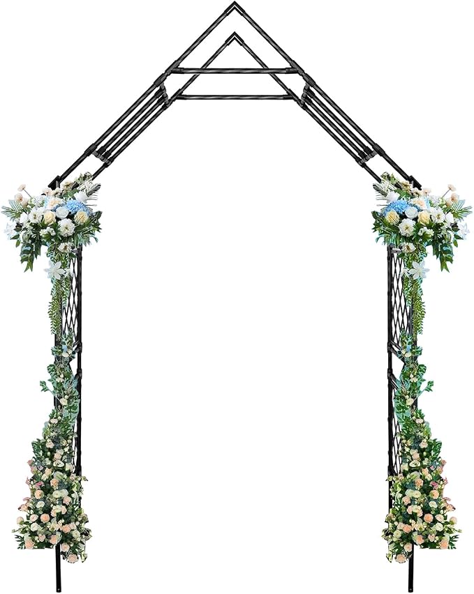 7.87x3.93Ft Metal Garden Arch Trellis by Garvee