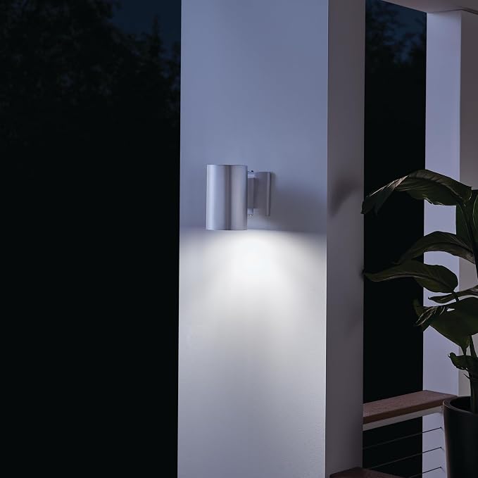 Kichler 9234BA Outdoor Cylinder Wall Mount Sconce DownLight, Brushed Aluminum - Image 6