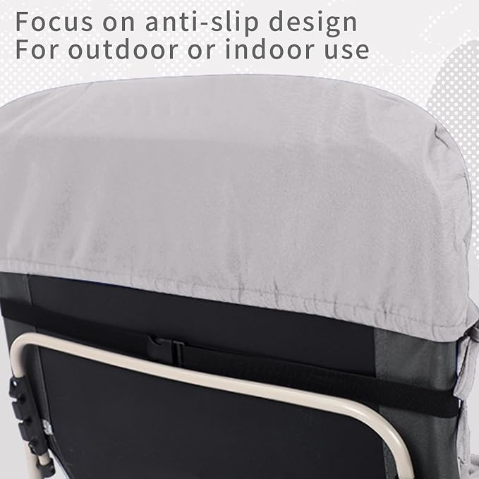 Tudomro 2 Pcs Light Gray 66'' Outdoor Chaise Lounge Cushion Waterproof Patio - Image 8