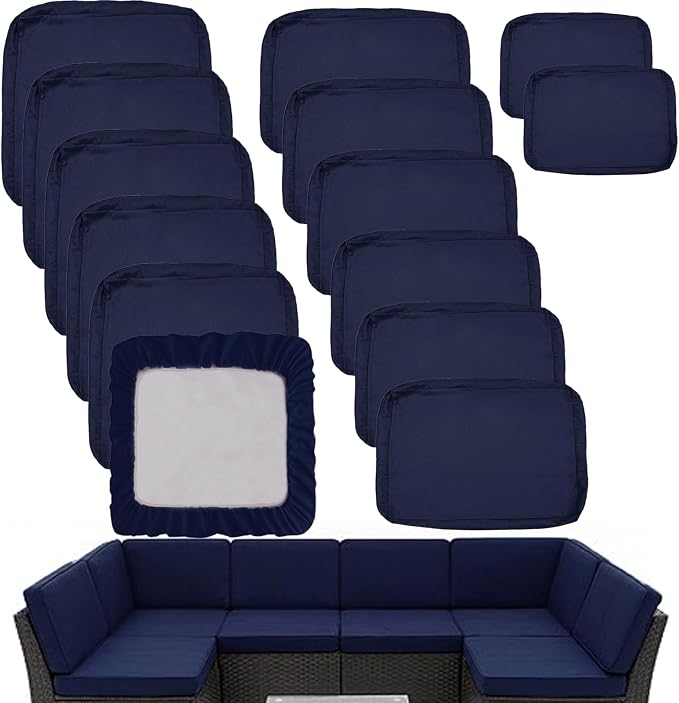 Sqodok Outdoor Cushion Covers 14Pcs Patio Cushion Slipcovers, Replacement by Sqodok