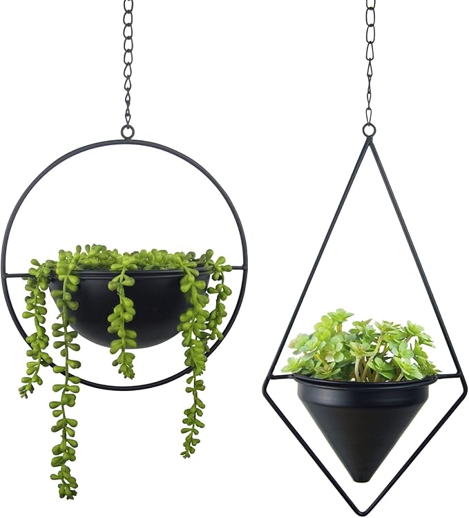 Metal Hanging Planters, Modern Plant Hanger by HemePaha