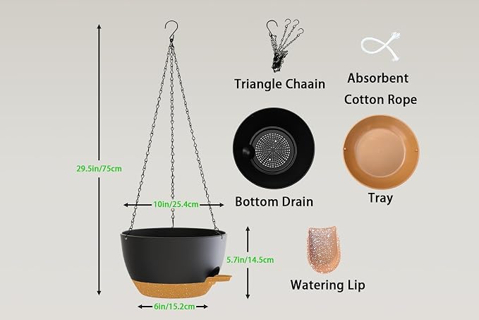 Hanging Planters, Matte Plastic Planters - Image 2