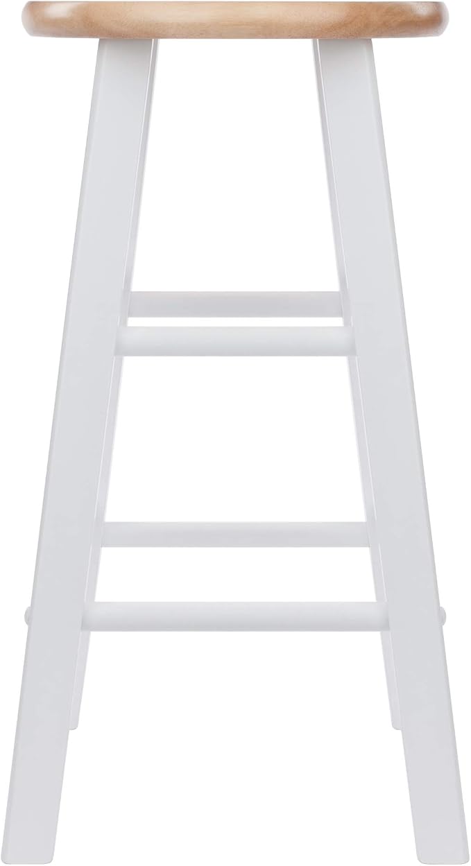 Winsome Element Counter Stools, Natural & White, 2 Piece Set - Image 2
