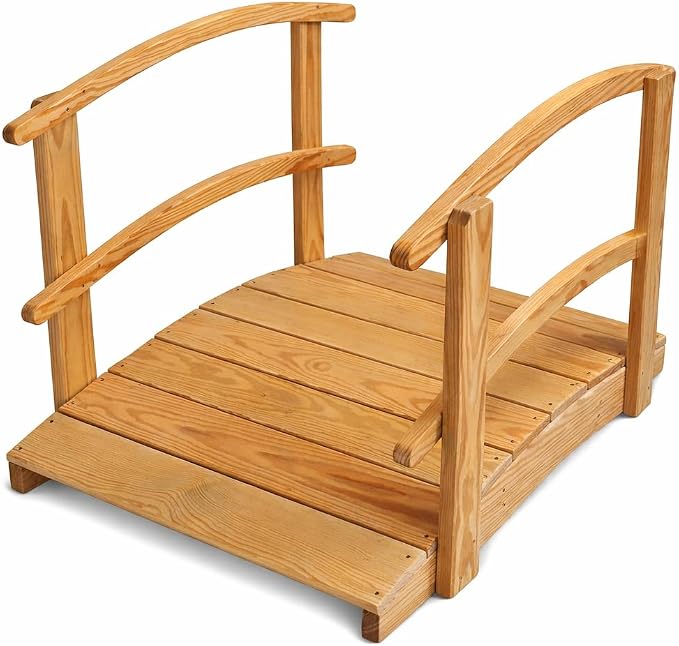 4 FT Natural Amish Made Garden Bridge by Unknown
