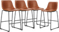 DUMOS 26 Inch Counter Height Bar Stools Set of 4, Modern Faux Leather High by DumosLifestyle