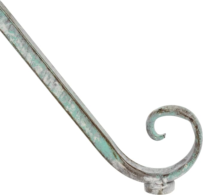 SAFAVIEH Outdoor Collection Thessaly Victorian Scroll Antique Dark Green - Image 8