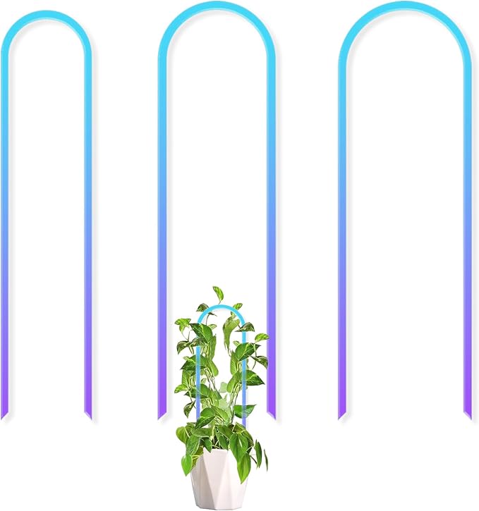 3 Pack U-Shaped Colorful Acrylic Plant Trellis by Unknown