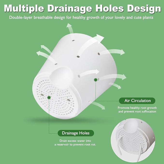 Orchid Pots with Holes, 6 Inch Self Watering Orchid Pot 2 Pack Plastic Plant - Image 2