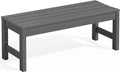SERWALL 47 Inches Outdoor Bench, All Weather HDPE Backless Bench by SERWALL