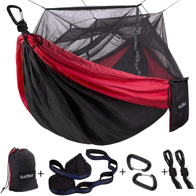 Sunyear Camping Hammock, Portable Single & Double Hammock by SleepSafeSwingFree