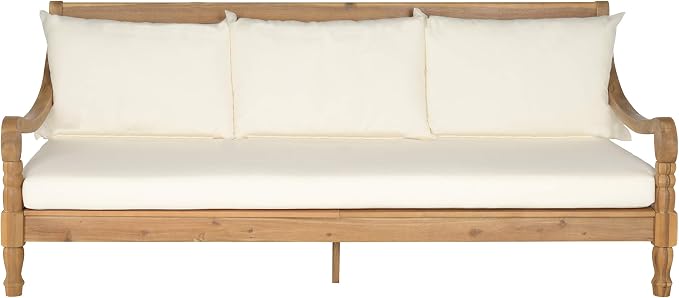 Safavieh Outdoor Collection Pasadena Brown /Taupe Acacia Wood Cushioned Daybed by SAFAVIEH