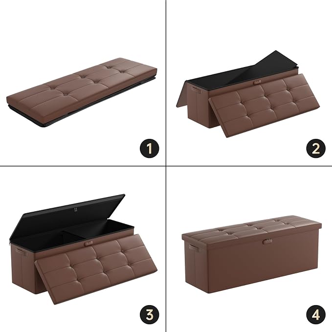 ENGPOW Storage Ottoman, Fireproof Folding Bench - Image 7