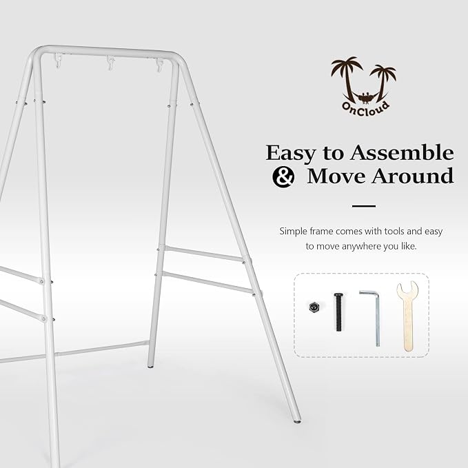 ONCLOUD Upgraded Hammock Chair Stand Metal Swing Stand Frame, Heavy Duty Steel - Image 8