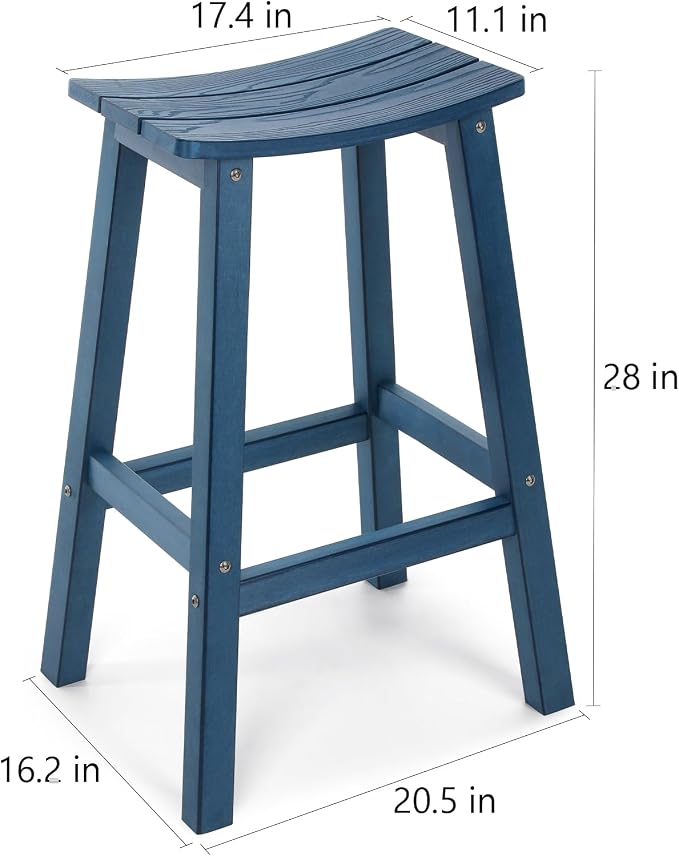 Stoog All-Weather Bar Stools Set of 4, Low Maintenance, - Image 3