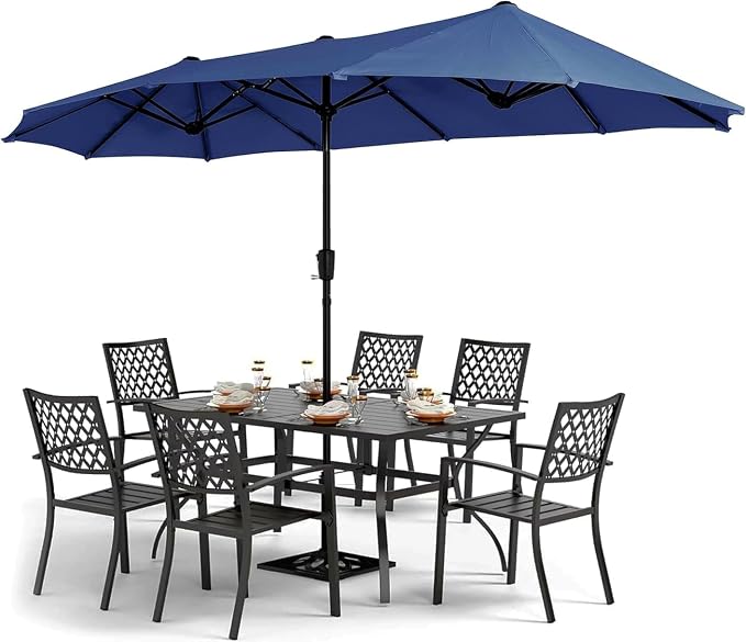 PHI VILLA 8 Piece Patio Outdoor Dining Set by PHIVILLAThepioneerofcomfortablehouseholdsupplies
