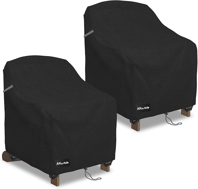 Patio Adirondack Chair Cover 2 Pack, 600D Waterproof Heavy Duty Outdoor Chair by PatioFurnitureCovers