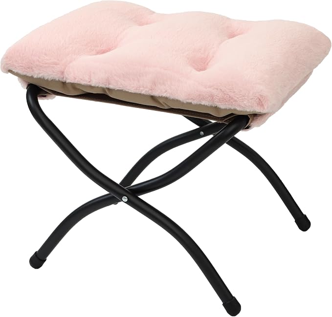 15" Folding Ottoman, Foldable Footrest Stool, Portable Small Foot Stool by MordchilHF