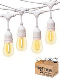 Outdoor String Lights LED White 100FT Patio Lights String by Meidaoduo