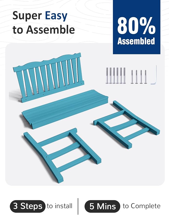 Outdoor Bench Weatherproof, 2-Person Garden Benches - Image 7