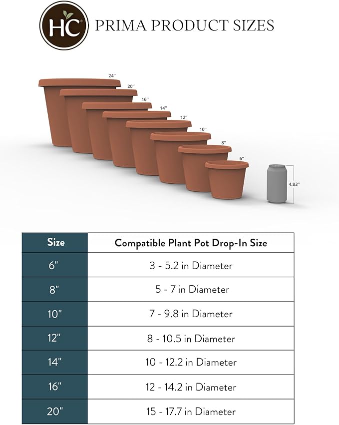 The HC Companies 16 Inch Round Prima Planter - Image 5