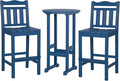 nalone Outdoor Bar Chairs and Table Set, HDPE Balcony Adirondack Chairs and by NALONE