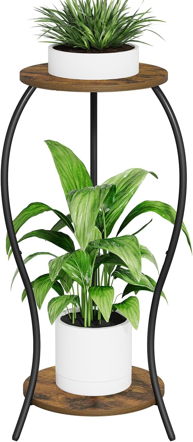 Plant Stand Indoor, 2 Tier Round Tall Plant Stand, Flower Pot Stand, Plant - Image 9