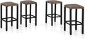 PHI VILLA Outdoor Bar Stools Set of 4, 26” Wicker Seat Counter Height Backless by PHIVILLAThepioneerofcomfortablehouseholdsupplies