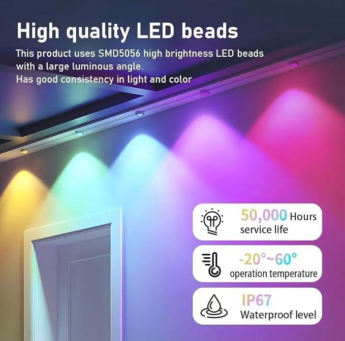 Permanent Outdoor Lights, Smart Outdoor LED String Lights, Christmas Lights RGB - Image 3