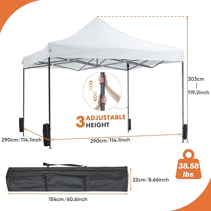 Sweetcrispy 10 x 10 Ft Pop Up Canopy Tent Outdoor Use, Portable Shade - Image 2