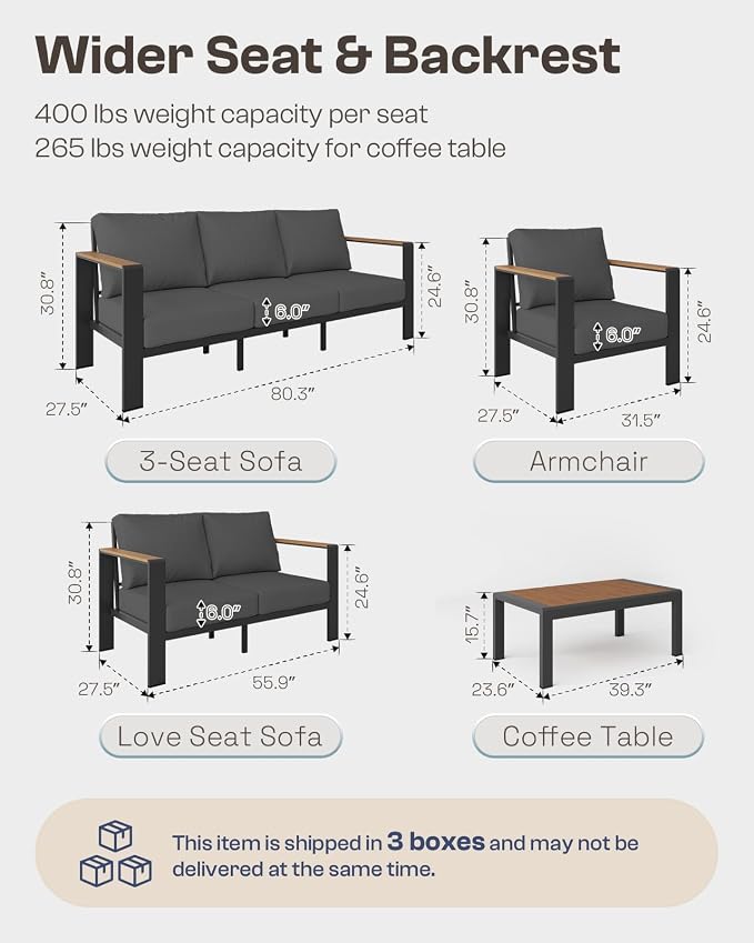 Aluminum Outdoor Patio Furniture Set - Image 8