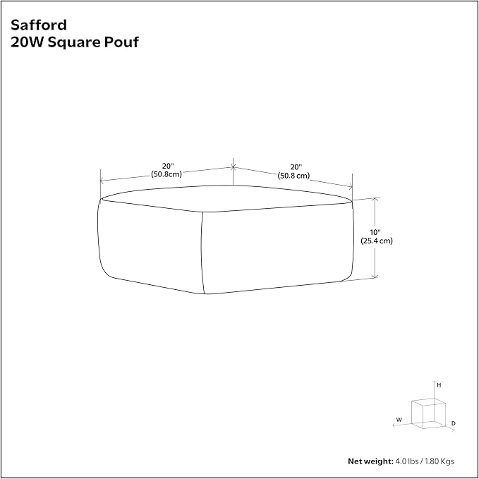 SIMPLIHOME Safford Square Pouf - Image 2